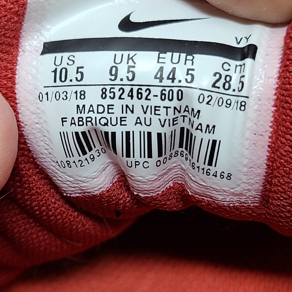 Nike Lunarconverge Running Shoes - SIZE 10.5 - Red White Athletic - Picture 4 of 6